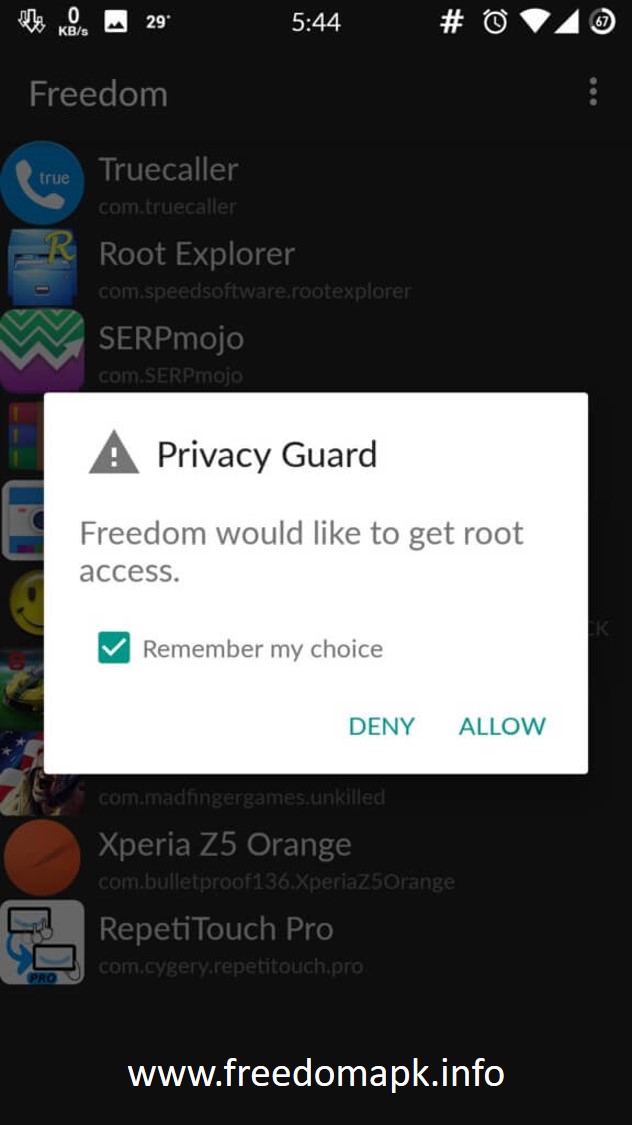 how to use freedom apk